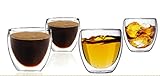 Sun's Tea (TM) Double Wall Espresso Coffee Cups/Vodka Shot Glass (Set of 4)