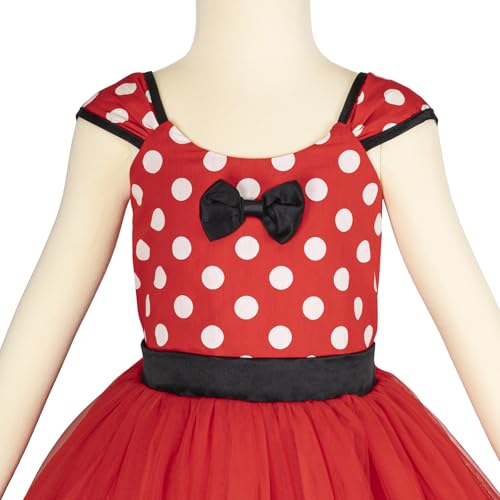 Angels Dressy Girls Mini Mouse Princess Dress For Summer, Polka Dots Fancy Dress Up Costume Birthday Party Tulle Dresses For Kids 3T thumb #3