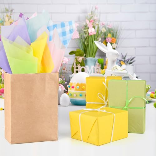 Image of NEBURORA 60 Sheets Multicolor Tissue Paper Spring Easter Gift Wrapping Paper Decorative Art Paper for DIY Easter Birthday Holiday Party Packing Decoration