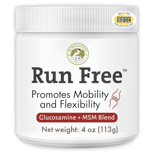 Wholistic Pet Organics Joint Supplement for Dogs - 4 Oz - Daily Dog Hip and Joint Supplement with Glucosamine Chondroitin & MSM to Support Mobility - All Breeds & Ages - Organic Glucosamine for Dogs