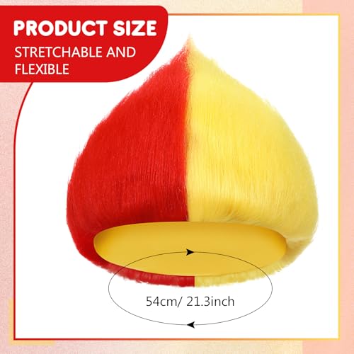 Image of Geyoga 1 Pcs Funny Wig Crazy Hair for Halloween Party,Red Yellow | Funny Colorful Wig Adults Use, Unisex Funky Hairband, Halloween Mardi Gras Cosplay Costume Party Accessories