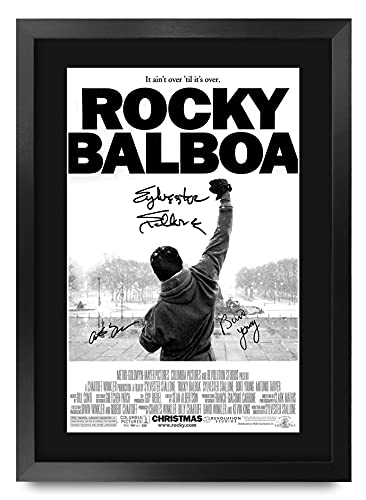 HWC Trading FR A3 Rocky 6 Balboa Sylvester Stallone Cadeaux imprimés affiche photo autographe signée pour les fans de cinéma - A3 Encadré