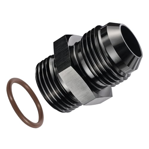 Image of EVIL ENERGY 12AN Flare to 12AN ORB Male 1PC Fuel Rail Adapter Fitting Black