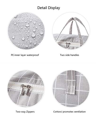 Blusea – Bolsa de armazenamento de roupa de cama, xadrez, à prova de umidade, bolsa organizadora de