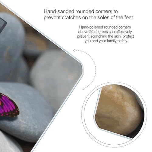 Báscula Digital de Baño Colorida con Diseño Piedra y Mariposa miniatura 4