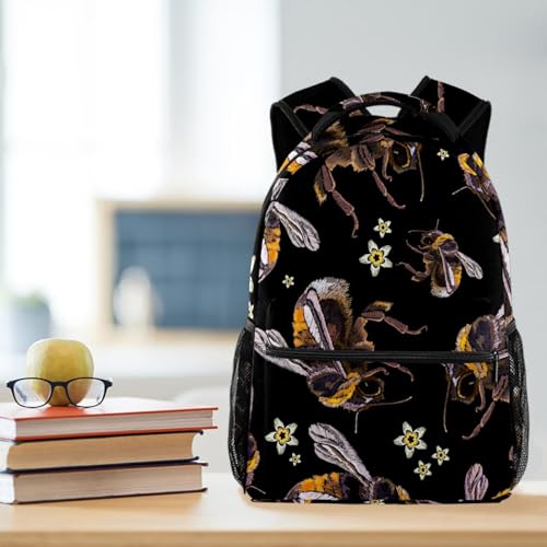 Sac de voyage décontracté fleurs et bourdons pour weekends et cours - 5