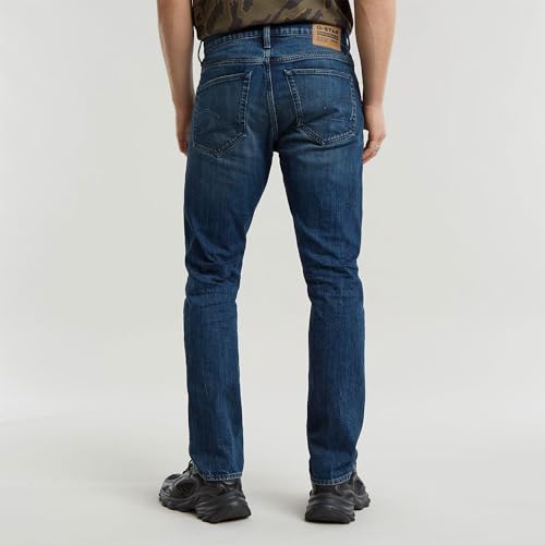 G-STAR Raw - Mens 3301 Slim Jeans, Color Worn in Mountain Dusk Destroyed, Size: 33W x 34L2
