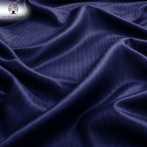 Image of Dream Living Striped Double Bedsheet with 2 Pillow Covers | Queen Size | 120 GSM | 220x250 cm | Blue