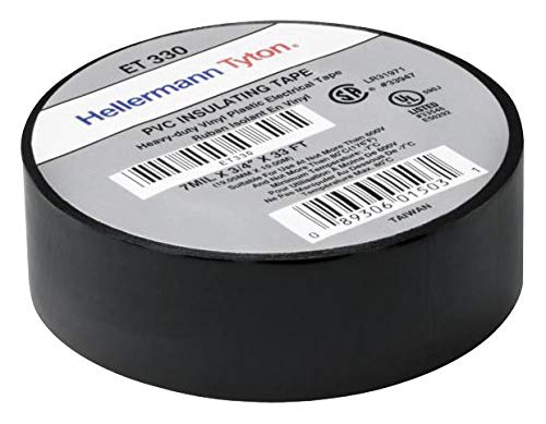 Hellermanntyton Electrical Tape, PVC, Blk, 10M X 19.05Mm - ET330