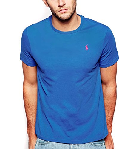 Image of Polo Ralph Lauren Mens Crew Neck Pony T-Shirt-Blue-Large