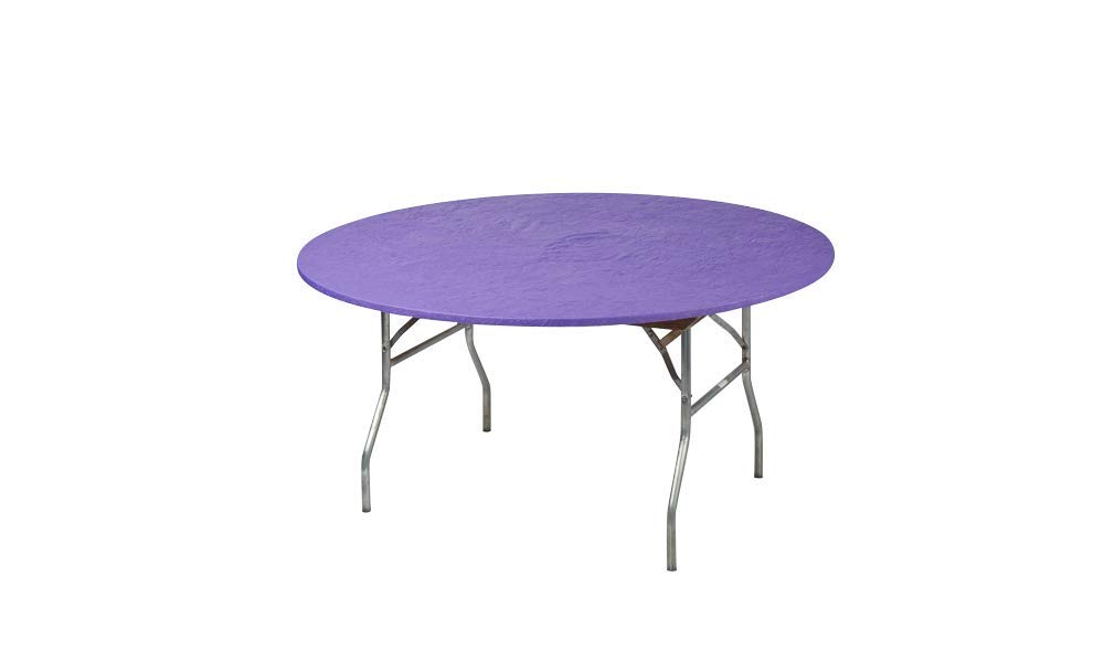 Fundas de mesa redondas de 72 pulgadas Kwik-Covers color púrpura para eventos y banquetes