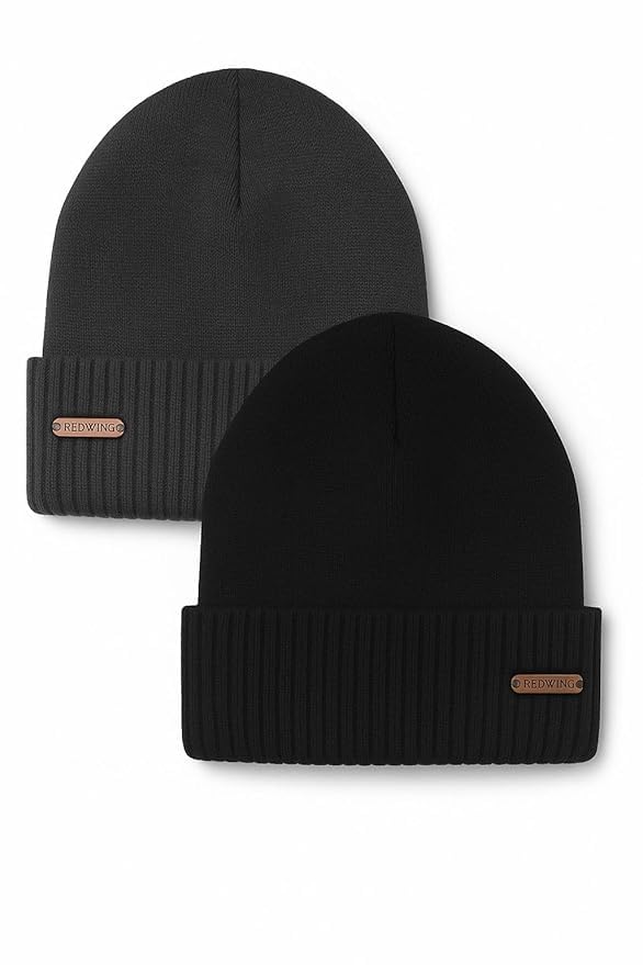 GRAFFY Knitted Beanie Cap for Men & Women Pack of 2 (Black & Grey) | Soft Warm Winter Headwear | Stretchable Ribbed Knit Skull Cap for Cold Weather Outdoor Use-picture-19