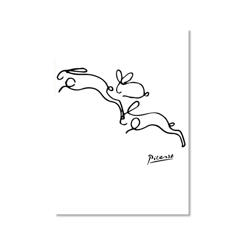 Amazon.co.jp: ピカソ絵画 抽象的な動物 スケッチプリント キャンバス