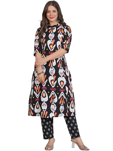 Image of rytras Women's Cotton A-Line Kurta Set with Palazzo Pants