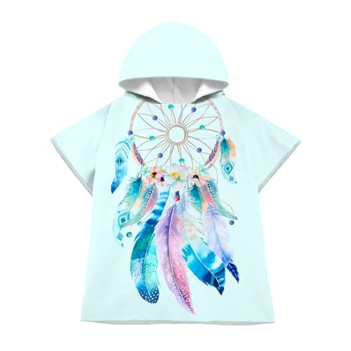 LOMTRATS Poncho de Surf à Séchage Rapide, Serviette à Changer, Robe à Capuche pour Enfants, Microfibre Natation Plage Surf Plongée Maison Sources Chaudes...