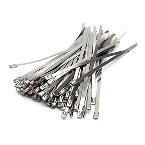 Fascette In Acciaio Inox 100pcs Cavo, Metallo Fascette Con Rolling Autobloccante Zip Ties, Metallo Fascette, Scarico Involucro Rivestiti Arresto Del Cavo Zip Ties, 316 Marine Grade Metallo Fascette