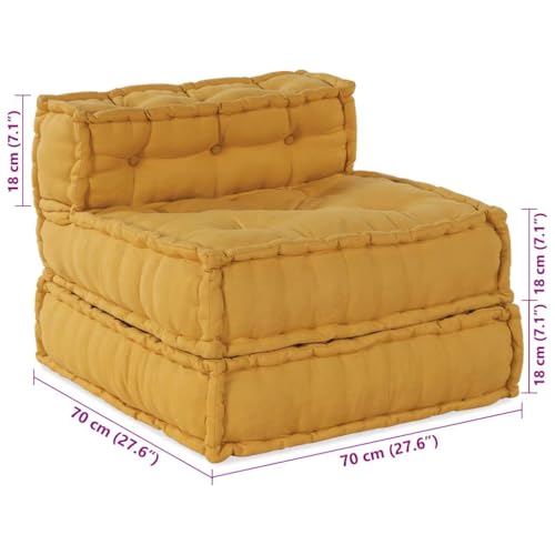 Sofá modular amarillo de tela 70x70 cm para terraza e interior 3