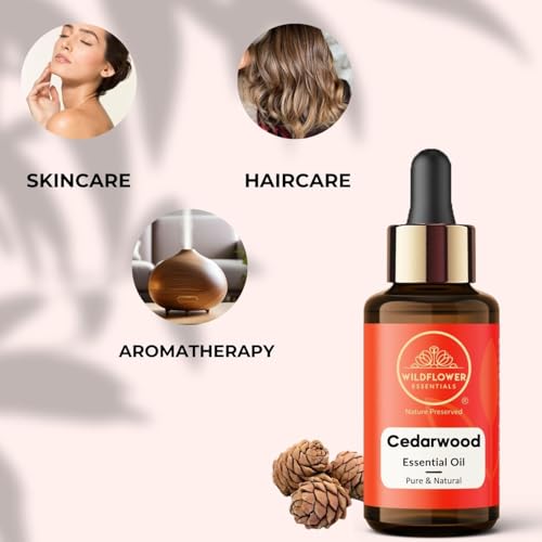 Image of Cedarwood Essential Oil for Hair Skin & Diffuser - Cedarwood Oil for Hair Aromatherapy, DIY Soap Making Scents 15ml (0.5 oz)