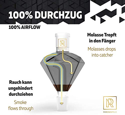 M.rosenfeld | Shisha Molassefänger Diamant | 18/8 Schliff Vorkühler-Aufsatz. 100% Durchzug und saubere Wasserpfeife Plus… – Bild 6