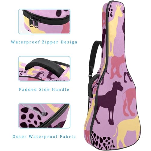 Housse guitare acoustique imperméable 101,6 cm étui rigide souple violet - 4