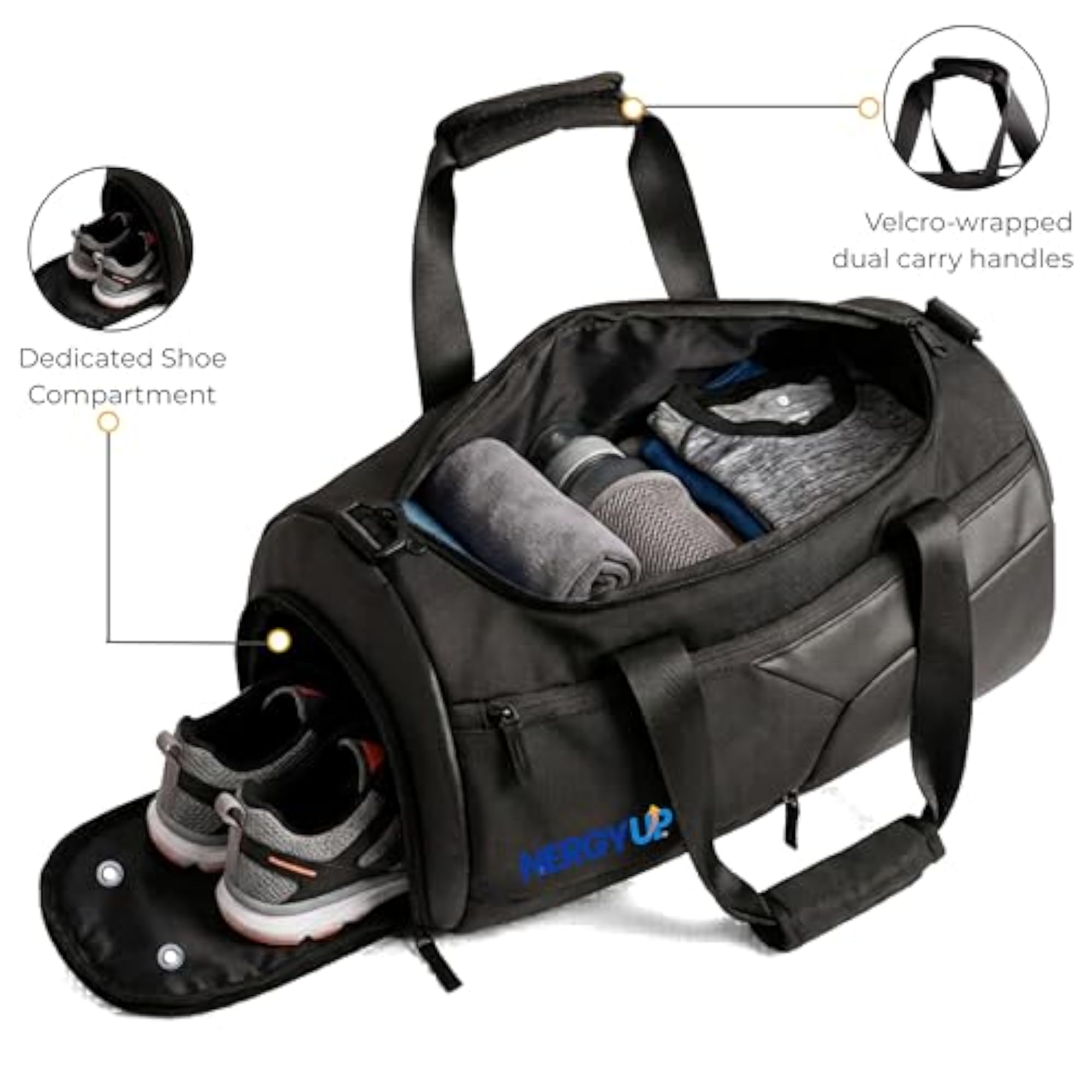 Lightweight Gym Bag with Shoe Compartment for Travel