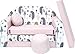 Pro Cosmo Juego de sofá Infantil 3 en 1 + Taburete Acolchado y cojín HX1 Sofá Cama para niños Rosa 168 x 98 x 59 cm