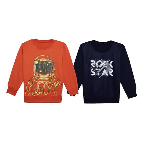 Image of Mack Jonney Unisex-Child Regular Fit Fleece Crew Neck Sweatshirt (Pack of 2-MACK632100)