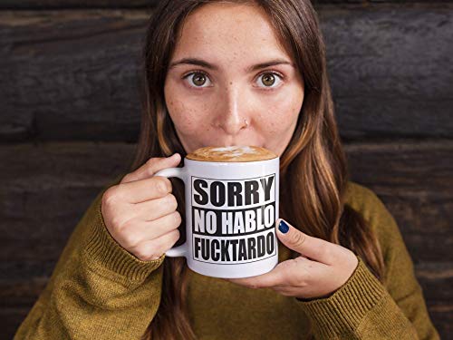 Taza de cerámica blanca con texto divertido 8 oz miniatura 3