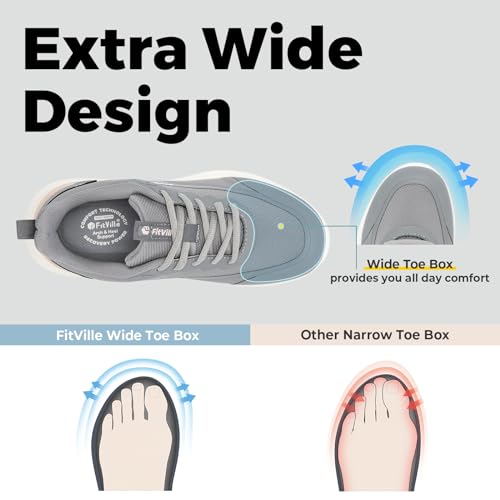 FitVille Wide Width Sneakers for Women Extra Wide Cross Training Shoes Athletic Shoes Workout Gym Shoes with Arch Support2