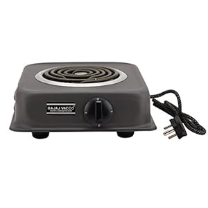 BAJAJ VACCO Radiant Electric Coil HOT Plate 1250 Watt PC W/REG - Black