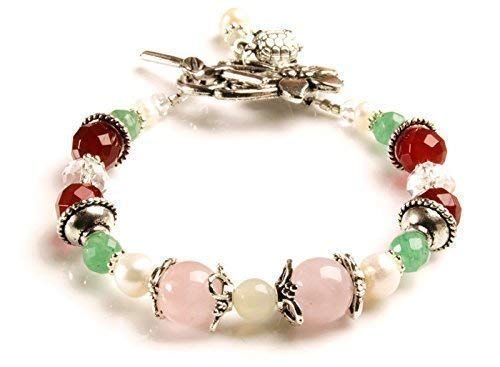 Miniatura 1 de Sweet Pea Fertility and Pregnancy Bracelet featuring Gemstones Rose Quartz, Moonstone, Green Aventurine, Carnelian, Freshwater Pearls, Crystal