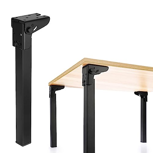 4 Pcs Gambe Pieghevoli da Tavolo Gambe Nere Per Mobili Metallo Base Tavolo Gambe del Tavolo Portatile Portatile per Tavolo Camping Car Tavolino Caffè (10cm(3.9in))