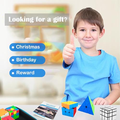 Lelongma LE-SC-01 Speed Cube Set With Storage Case Bag, 6 Pack Magic Cube Set Of 3X3X3 2X2X2 Pyramid Skew Mirror Cube And Fenghuolun Cube Smooth Stickerless Puzzle Cube Game Toy Gift thumb #5