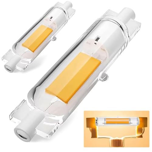 Dvnoua Lampadina R7S LED 78mm Dimmerabile 20W, LED R7S 78mm Equivalente a 200W Lampada Alogena, Bianco Caldo 3000K, 2000LM, Nessun Sfarfallio, Casa/Illuminazione Esterna, 2 Pezzi