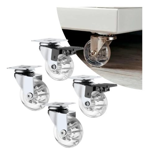 Kit 4 Rodinhas Rodízio Gel Giratórias 75mm para Armários e Móveis Mdf Duas com Trava e Duas Sem