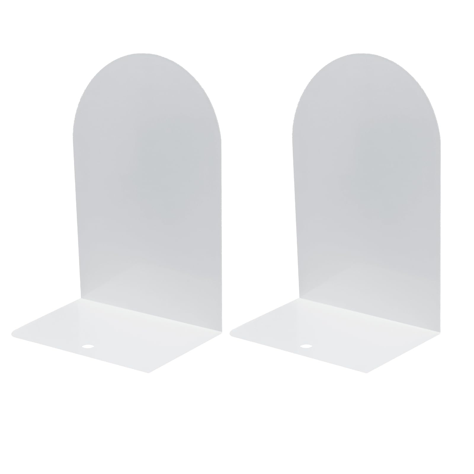MerryNine Metal Book Ends, 2 Pack White Bookends for Shelves, Book Holder for Heavy Books, Book End for Kids Books, Decoration Bookend for Home Office