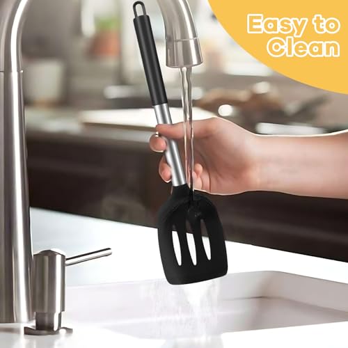 Premium Silicone Spatula Set, Food-Safe Silicone Kitchen Tools, Heat-Resistant for Cooking, Baking, and Flipping Food, Dishwasher-Safe, Robust Stainless Steel Core - Image 6