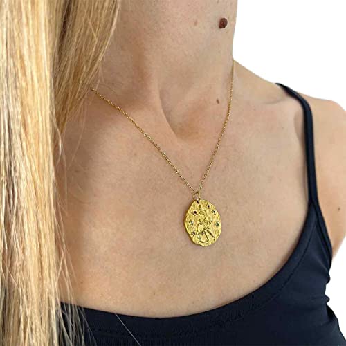 Collar Zodiaco Acuario en Acero Inoxidable con Baño de Oro