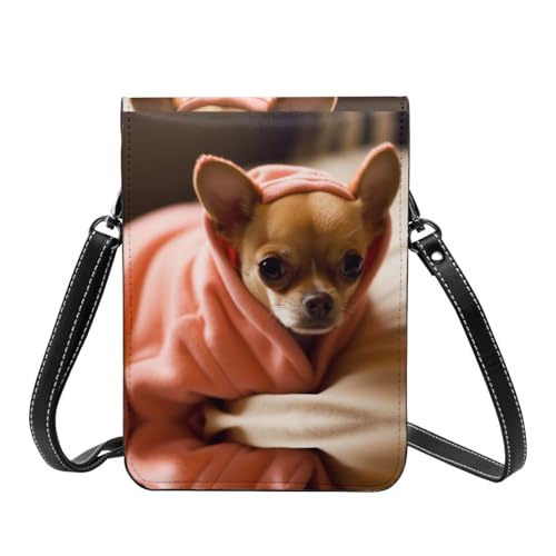 Depressed Chihuahua Print Small Cell Phone Purse Small Crossbody Bags Women Pu Leather Shoulder Bag Handbag4