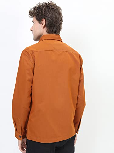 Image of Ketch Men's Polyester Slim Fit Solid Full Sleeve Over Shirt