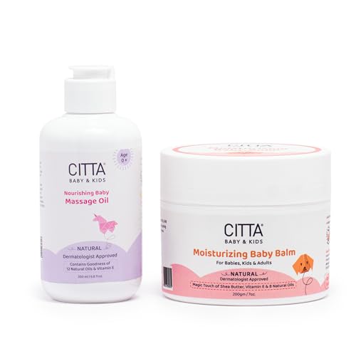 CITTA Nourishing Baby Massage oil for new born & Moisturizing Baby Balm...