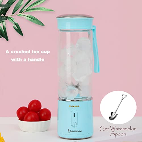 Tikbaba Personal Size Blender For Smoothies And Shakes,Portable Electric Blender For Travel&Office,Juices,Baby Food Processor (Lake Blue) #TOP1