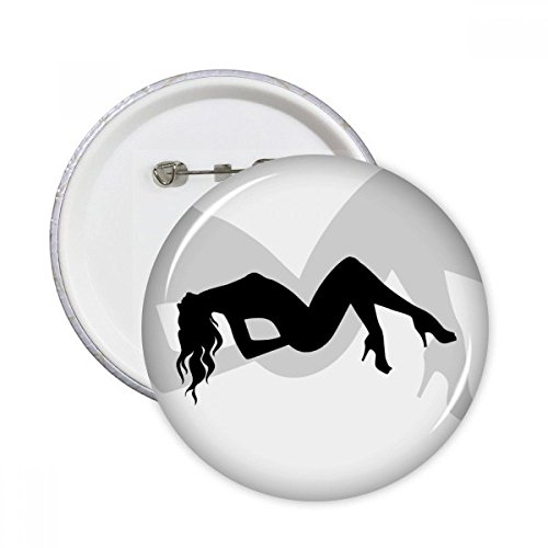 Badge bouton vêtements decoration avec motif silhouette femme fille multicolore L