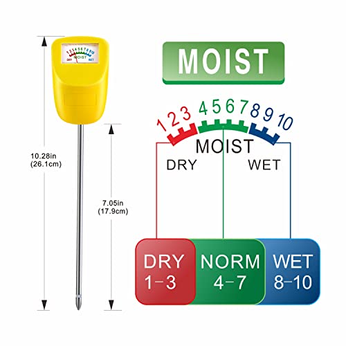 TFTEK Soil moisture meter, plant hygrometer, water monitor tester, for garden, flower pots, lawn, 4 Pack - Image 4