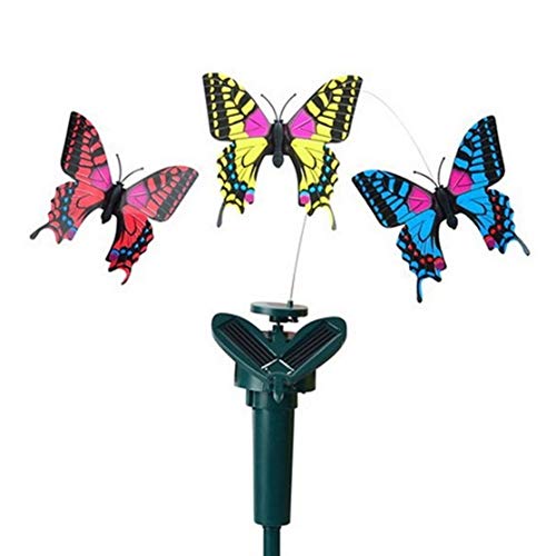 Preisvergleich Produktbild LouiseEvel215 Rotierende Schmetterling Solar Lampe solarbetriebene Gartenlandschaft Rotierende Farben Staub bis zum Morgengrauen Solar Garden Decor Lampen