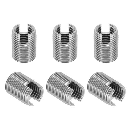 PATIKIL Self-Tapping Threaded Inserts, 6 Pcs M14 x M18 x 24mm 303 Stainless Steel Thread Adapter Reducer Slotted Screw Repair Inserts Nuts Sleeve