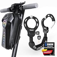 Mezelon E Scooter Schloss | 8mm Kette Handschellenschloss für Elektroscooter | Ideal für Xiaomi, Segway, Ninebot, NIU Scooter, usw andere E Bike