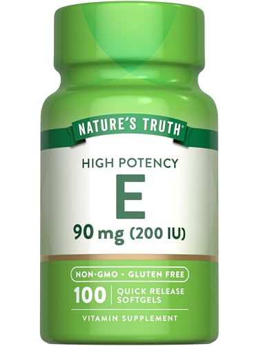 Natures Truth Vitamin E Softgels | 200 IU | 100 Softgels | Non-GMO & Gluten Free Supplement
