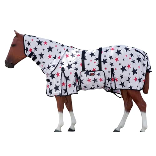 Image of HILASON Horse Fly Sheet UV Protect Breathable Mesh Bug Mosquito Spring | Summer Horse Rug | Fly Rug