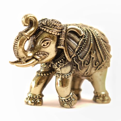 Image of The Spiritual Living Elephant Statue for Good Luck | 2.5 Inch | Elephant Idol | Home Decor | Pital Ka Hathi | Statue | Brass Elephant | Small Elephants for Decoration